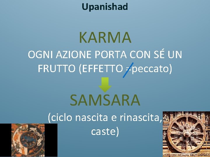Upanishad KARMA OGNI AZIONE PORTA CON SÉ UN FRUTTO (EFFETTO =peccato) SAMSARA (ciclo nascita