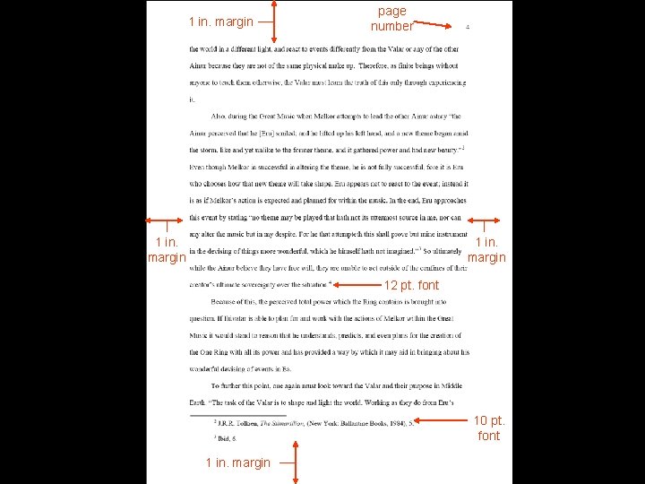 1 in. margin page number 1 in. margin 12 pt. font 10 pt. font