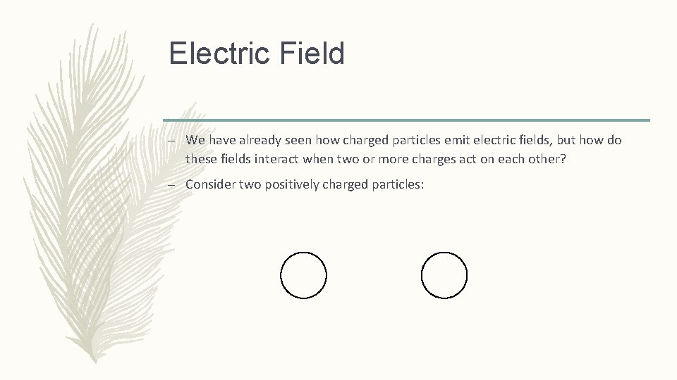 Electric Field – We have already seen how charged particles emit electric fields, but