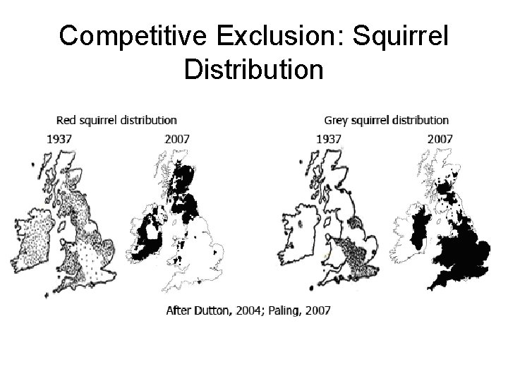 Competitive Exclusion: Squirrel Distribution 
