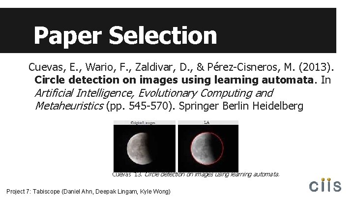 Paper Selection Cuevas, E. , Wario, F. , Zaldivar, D. , & Pérez-Cisneros, M.