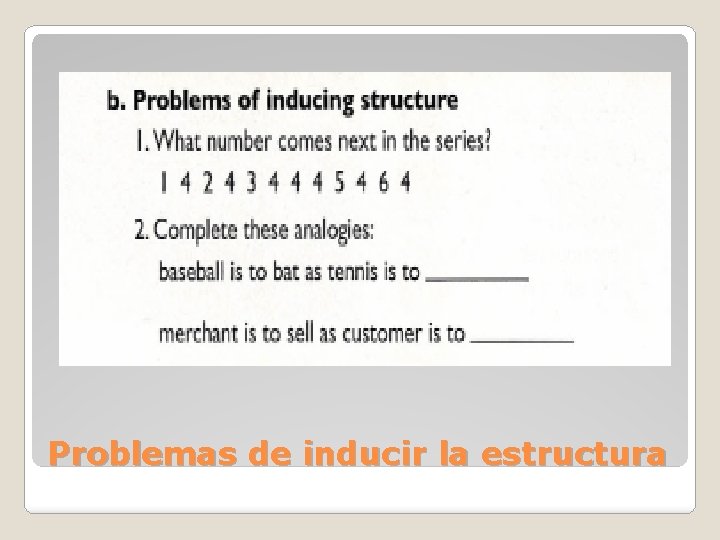 Problemas de inducir la estructura 