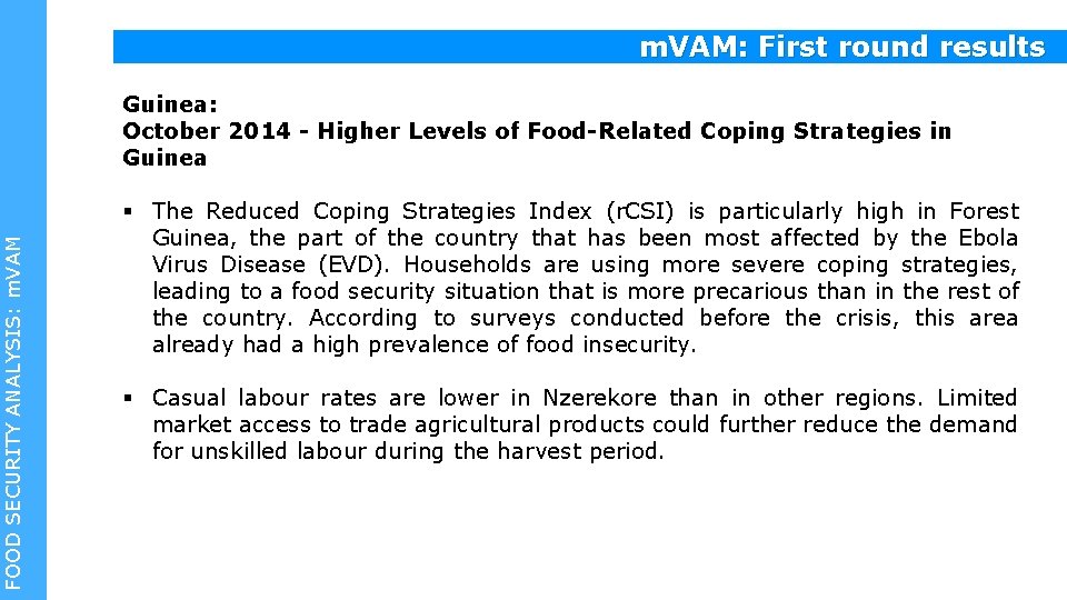 Guinea: October 2014 - Higher Levels of Food-Related Coping Strategies in Guinea § The