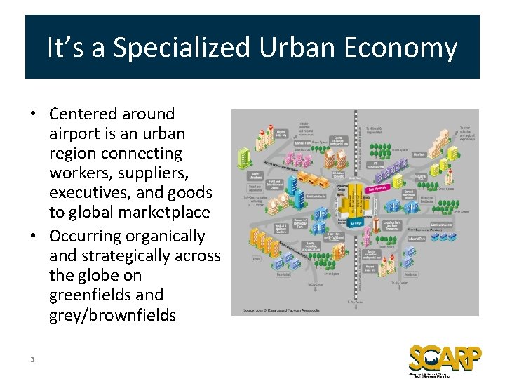 It’s a Specialized Urban Economy • Centered around airport is an urban region connecting