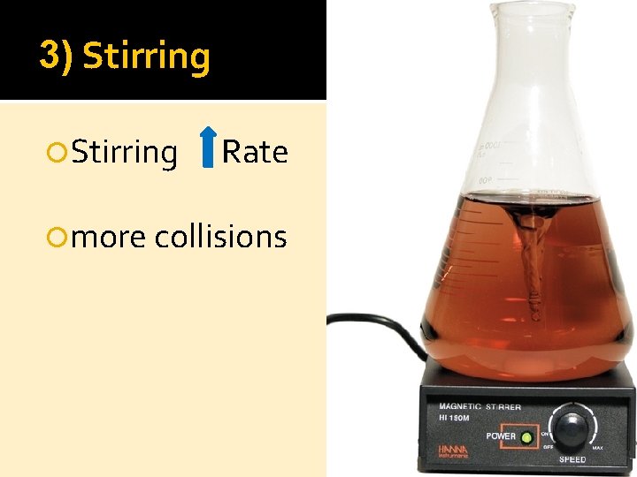 3) Stirring Rate more collisions 