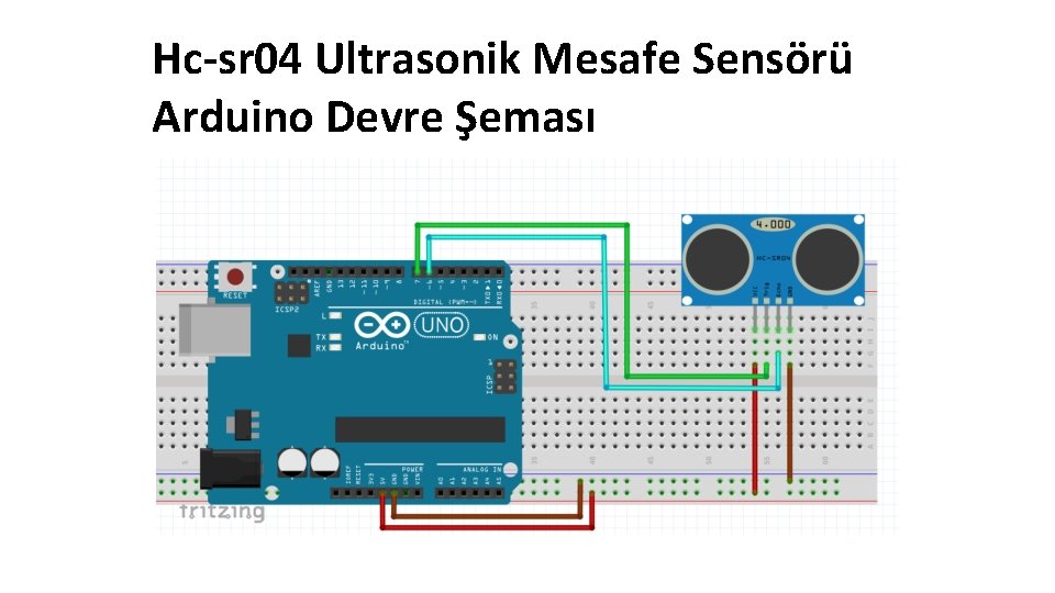 Hc-sr 04 Ultrasonik Mesafe Sensörü Arduino Devre Şeması 