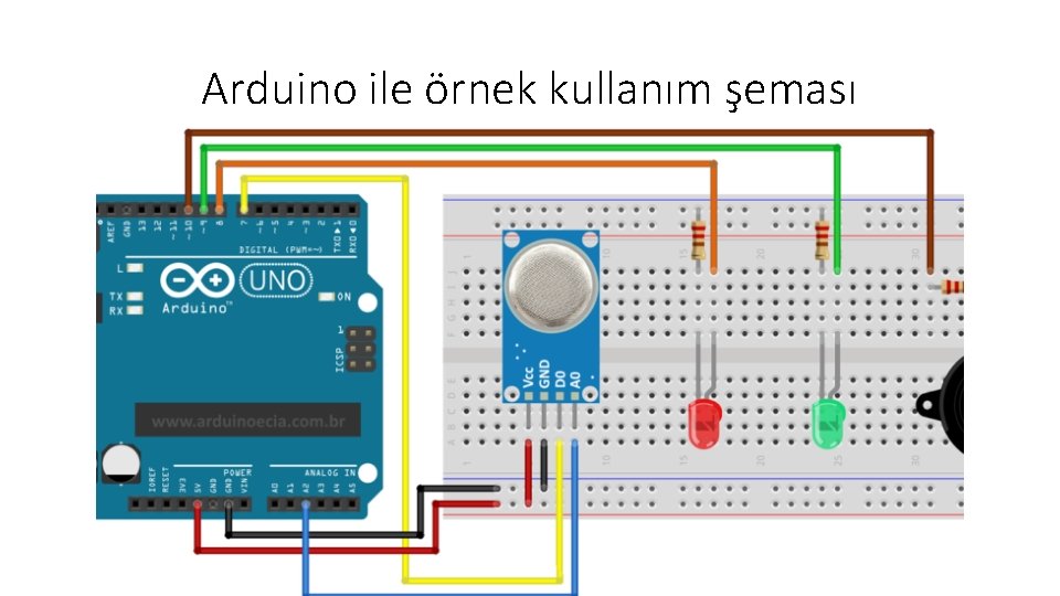 Arduino ile örnek kullanım şeması 