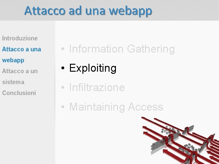 Attacco ad una webapp Introduzione Attacco a una webapp Attacco a un sistema Conclusioni