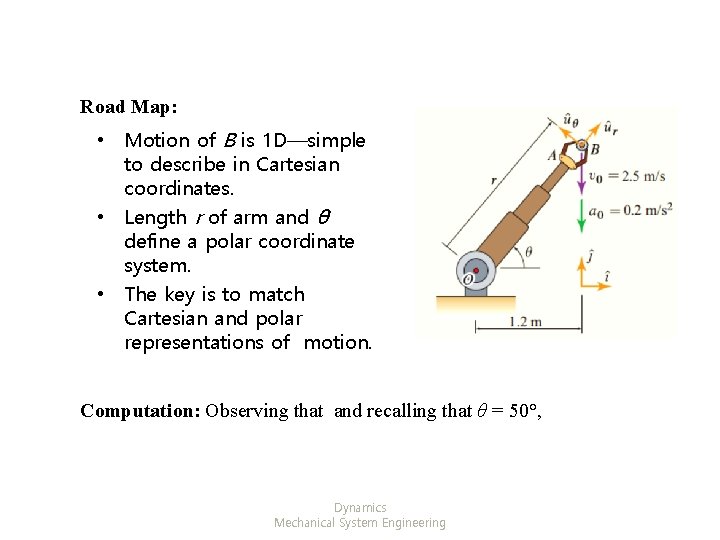 Road Map: • Motion of B is 1 D—simple to describe in Cartesian coordinates.
