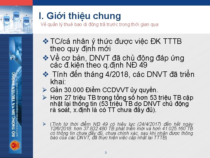 LOGO I. Giới thiệu chung Về quản lý thuê bao di động trả trước