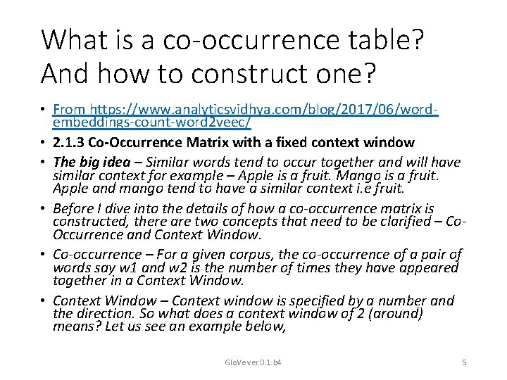 What is a co-occurrence table? And how to construct one? • From https: //www.
