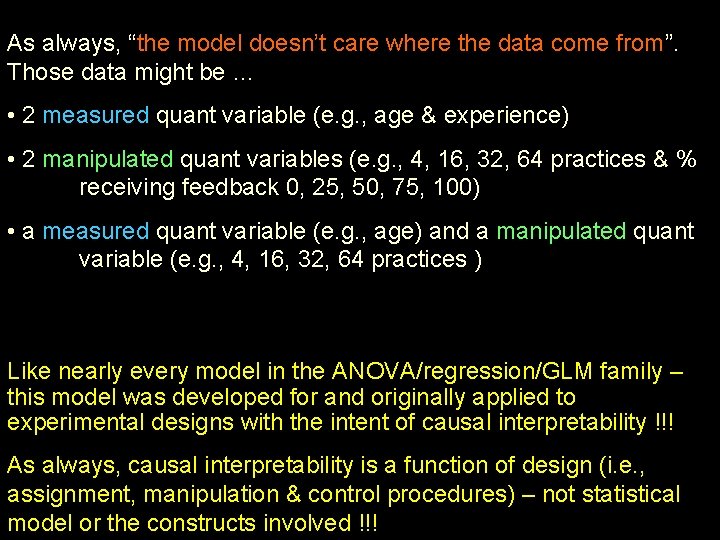 As always, “the model doesn’t care where the data come from”. Those data might