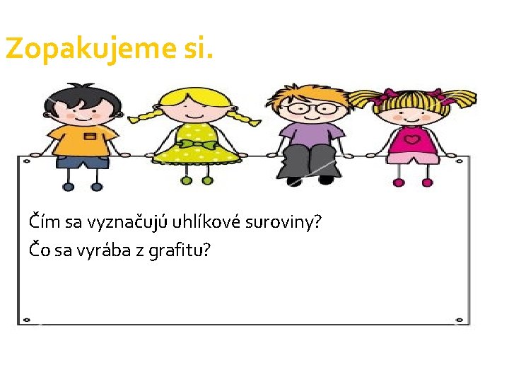 Zopakujeme si. Čím sa vyznačujú uhlíkové suroviny? Čo sa vyrába z grafitu? 