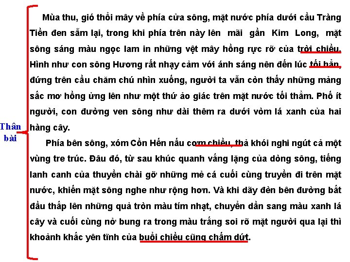 Mùa thu, gió thổi mây về phía cửa sông, mặt nước phía dưới cầu