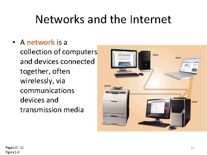 Networks and the Internet • A network is a collection of computers and devices Networks and the Internet • A network is a collection of computers and devices