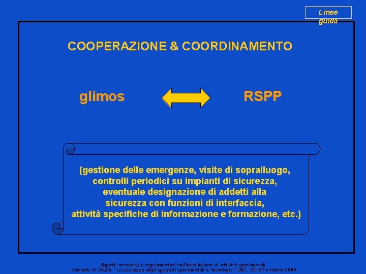 Linee guida COOPERAZIONE & COORDINAMENTO glimos RSPP (gestione delle emergenze, visite di sopralluogo, controlli