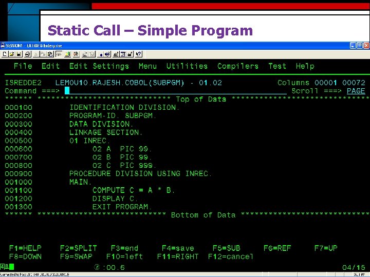 Static Call – Simple Program 