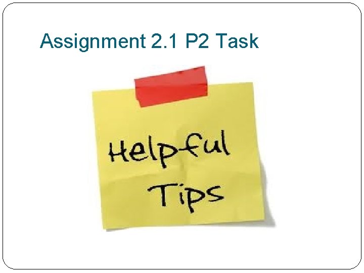 Assignment 2. 1 P 2 Task 