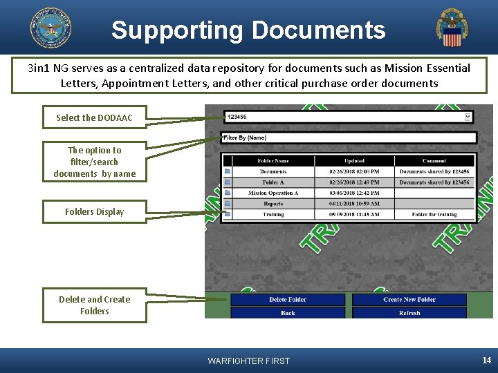 Supporting Documents 3 in 1 NG serves as a centralized data repository for documents