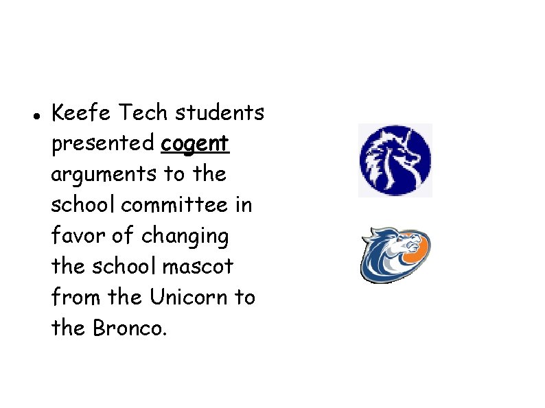  Keefe Tech students presented cogent arguments to the school committee in favor of