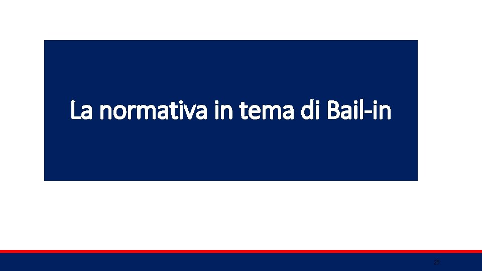 La normativa in tema di Bail-in 25 