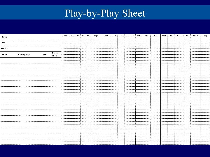 Play-by-Play Sheet 
