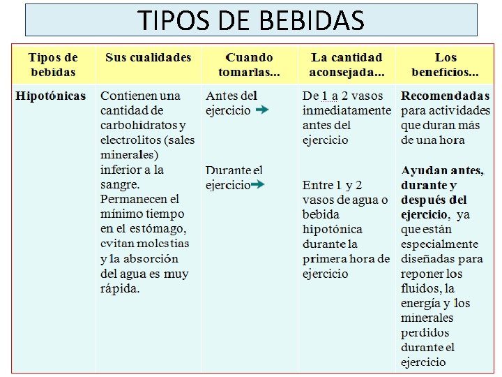 TIPOS DE BEBIDAS 