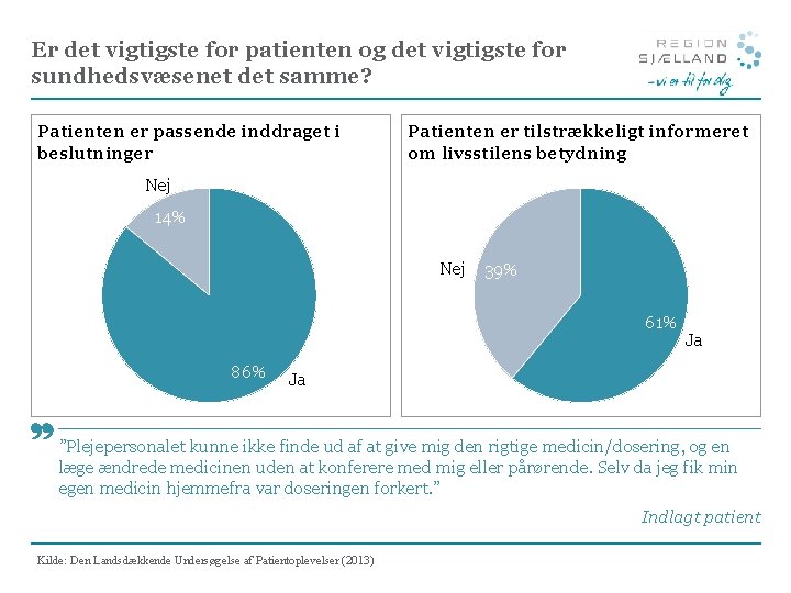 Er det vigtigste for patienten og det vigtigste for sundhedsvæsenet det samme? Patienten er