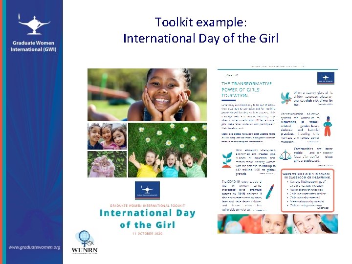 Toolkit example: International Day of the Girl 