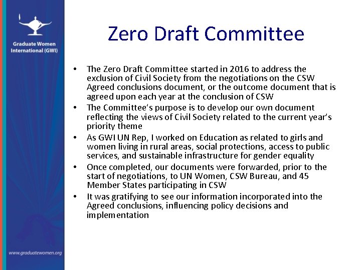 Zero Draft Committee • • • The Zero Draft Committee started in 2016 to