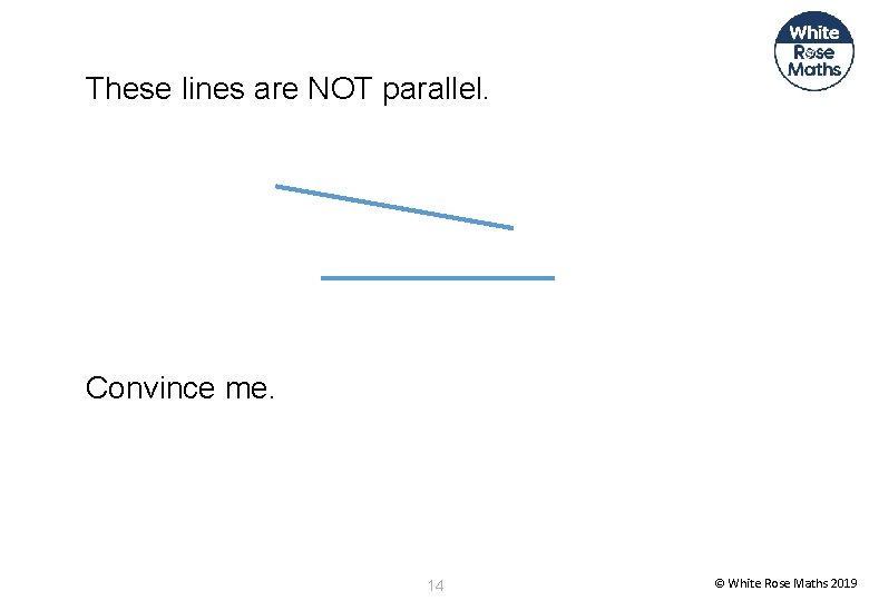 These lines are NOT parallel. Convince me. 14 © White Rose Maths 2019 