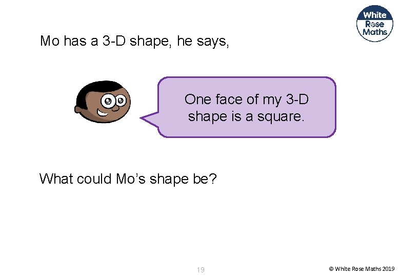 Mo has a 3 -D shape, he says, One face of my 3 -D