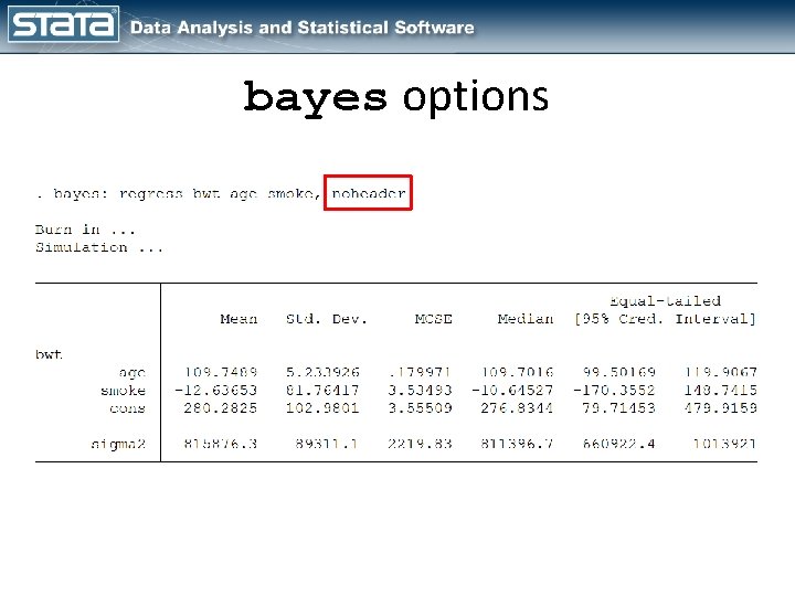 bayes options 