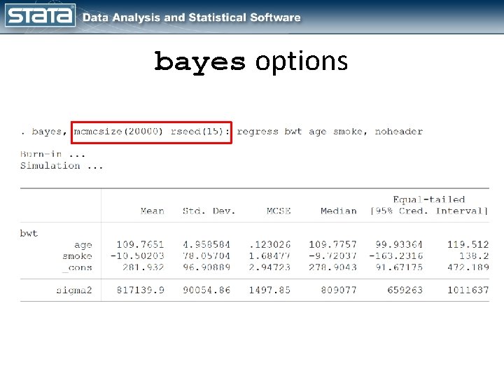 bayes options 