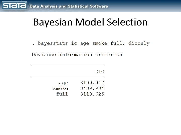 Bayesian Model Selection 