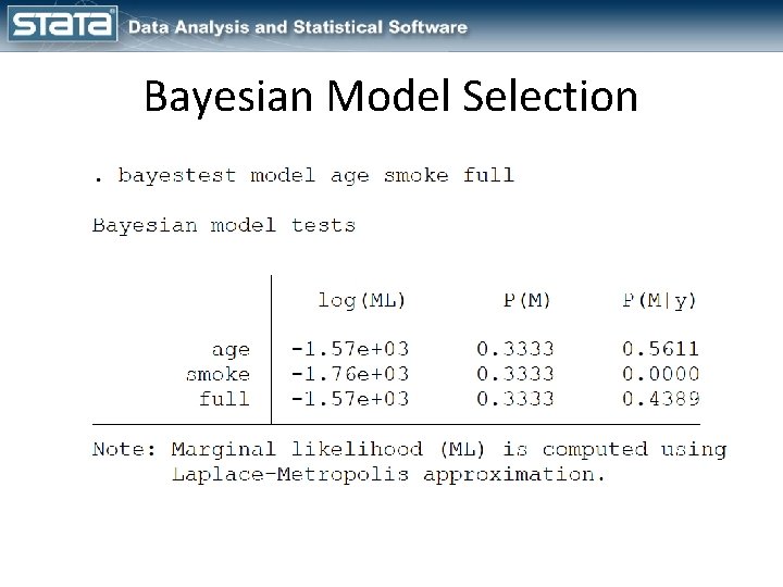 Bayesian Model Selection 