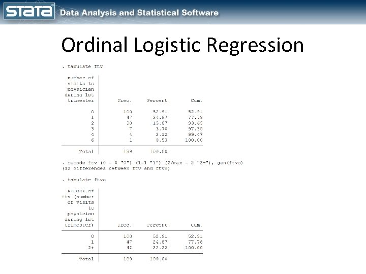 Ordinal Logistic Regression 