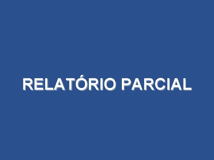 RELATÓRIO PARCIAL 