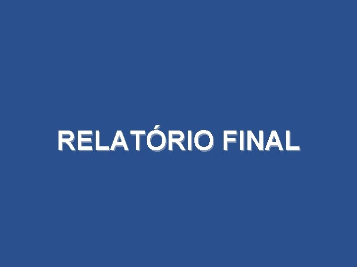 RELATÓRIO FINAL 