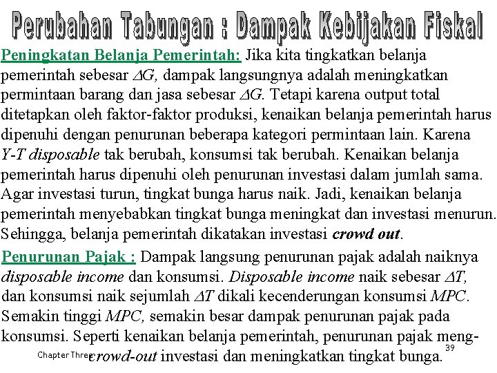 Peningkatan Belanja Pemerintah: Jika kita tingkatkan belanja pemerintah sebesar DG, dampak langsungnya adalah meningkatkan