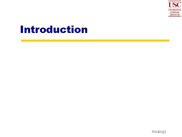Introduction Routing 3 