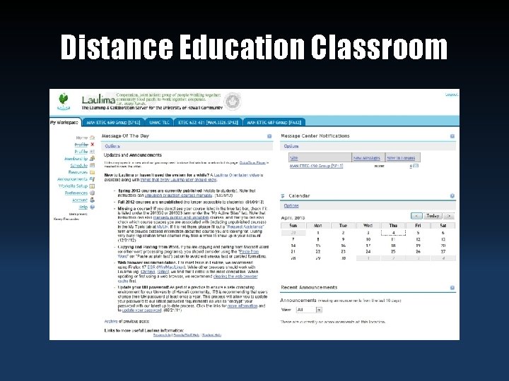 Distance Education Classroom 