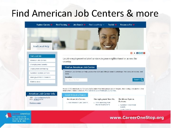 Find American Job Centers & more 