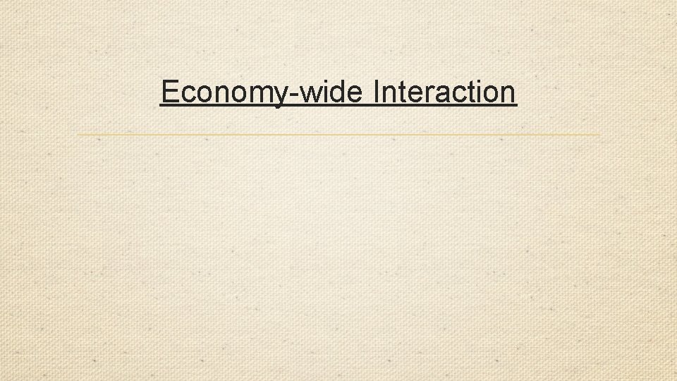 Economy-wide Interaction 