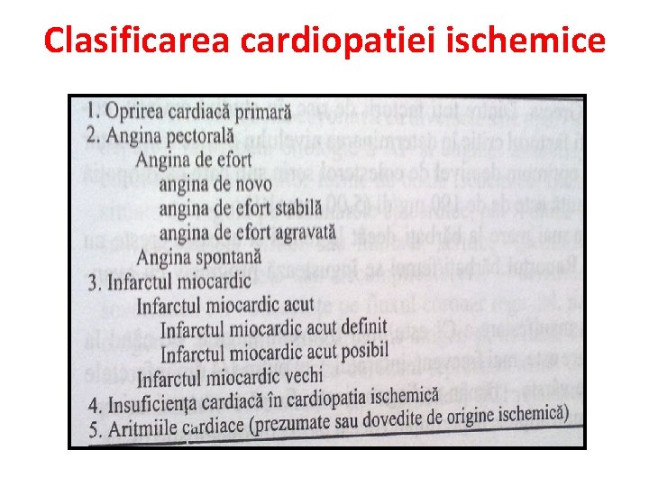Clasificarea cardiopatiei ischemice 