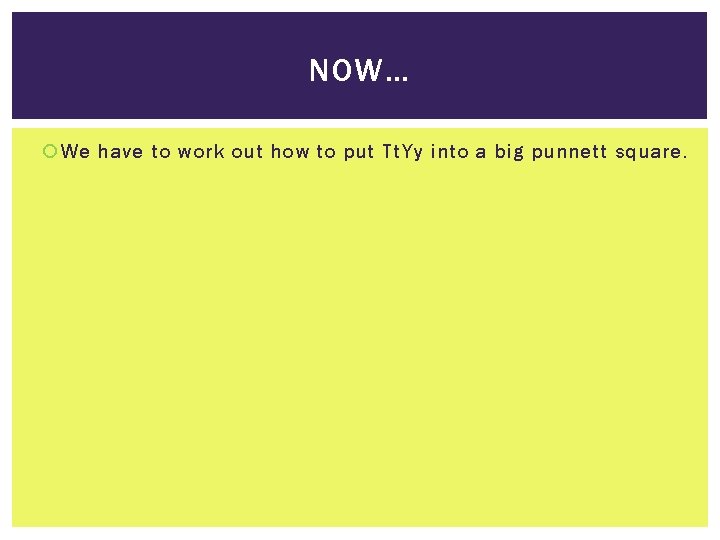 NOW… We have to work out how to put Tt. Yy into a big