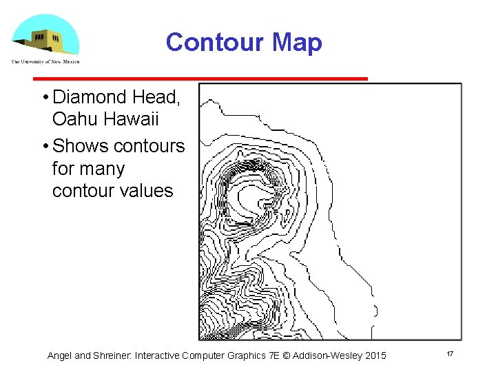 Contour Map • Diamond Head, Oahu Hawaii • Shows contours for many contour values