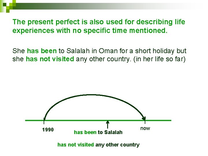 The present perfect is also used for describing life experiences with no specific time