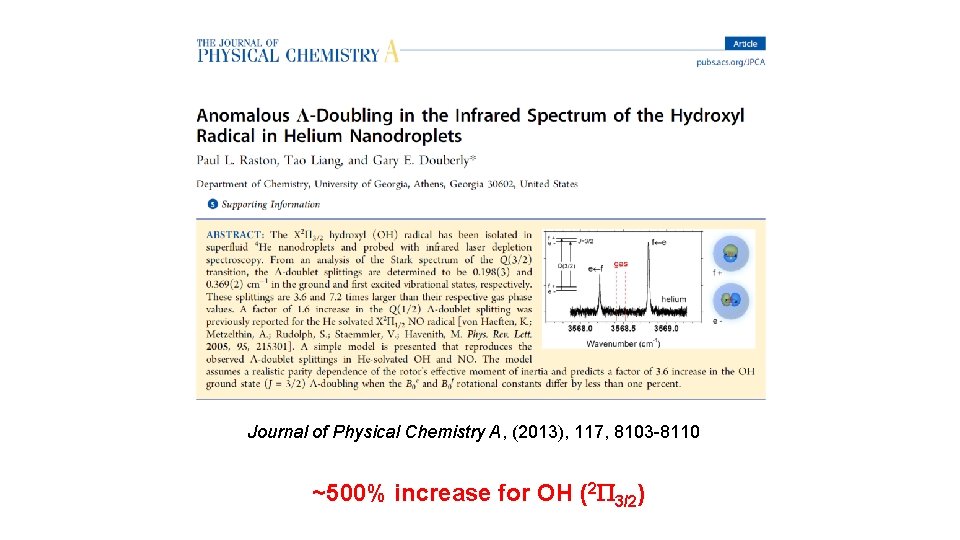 Journal of Physical Chemistry A, (2013), 117, 8103 -8110 ~500% increase for OH (2