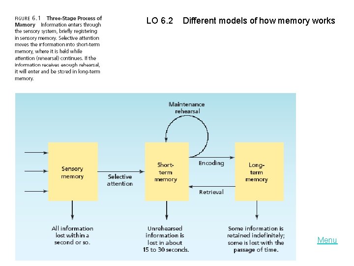 LO 6. 2 Different models of how memory works Menu 